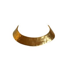 Vintage GIVENCHY matte gold hammered collar