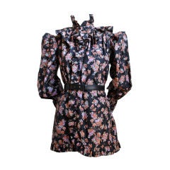 YVES SAINT LAURENT ruffled silk taffeta jacket