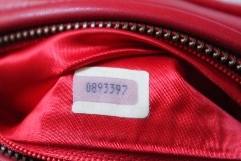 1980's CHANEL quilted red leather bag 2