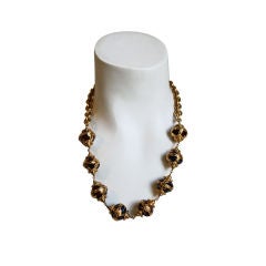 YVES SAINT LAURENT gilt and enamel oriental necklace