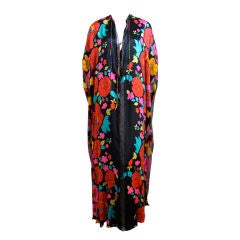 **SALE** 1970's OSCAR DE LA RENTA sheer silk floral caftan WAS $750 NOW $350