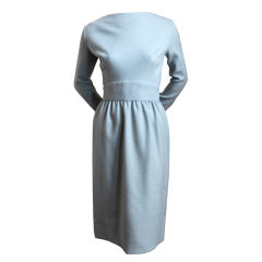 TEAL TRAINA powder blue wool dress