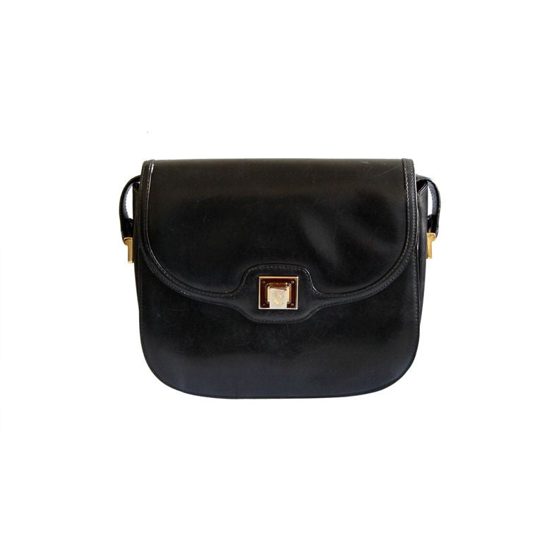 1970's GUCCI black box leather purse
