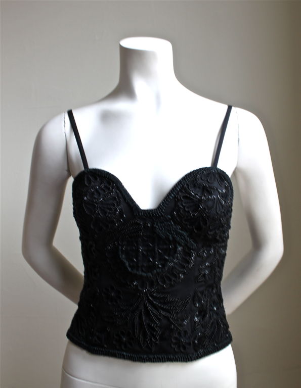 *SALE* GENNY by Gianni Versace black heavily beaded bustier and bolero