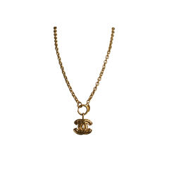 CHANEL 'CC' gilt charm necklace