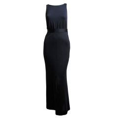 1980's YVES SAINT LAURENT fitted black dress with open back
