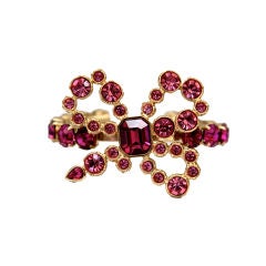 YVES SAINT LAURENT raspberry facedted glass crystal cuff