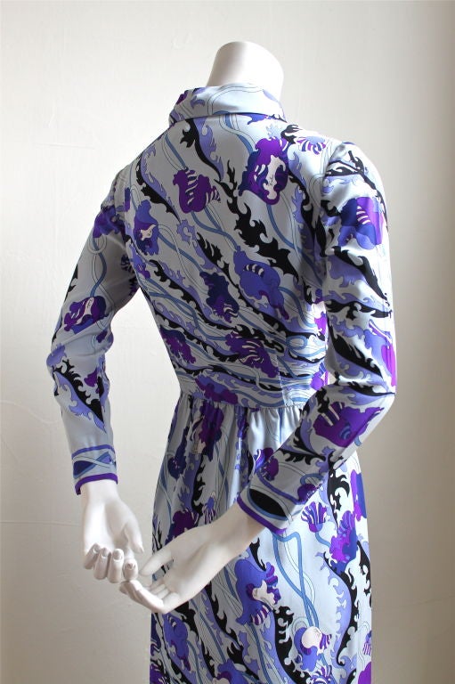 Purple EMILIO PUCCI silk floral silk dress