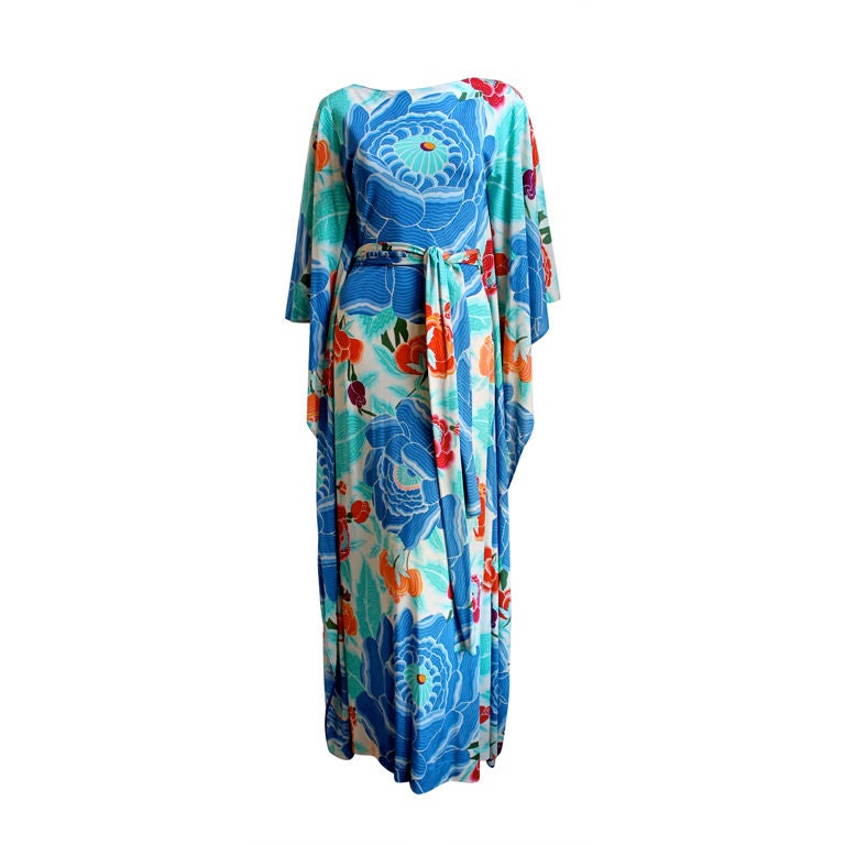 MISSONI floral silk Caftan at 1stdibs