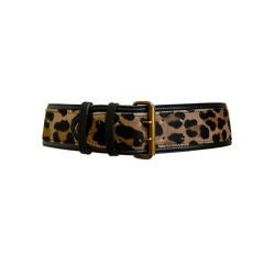 Vintage unworn AZZEDINE ALAIA leopard calfskin belt