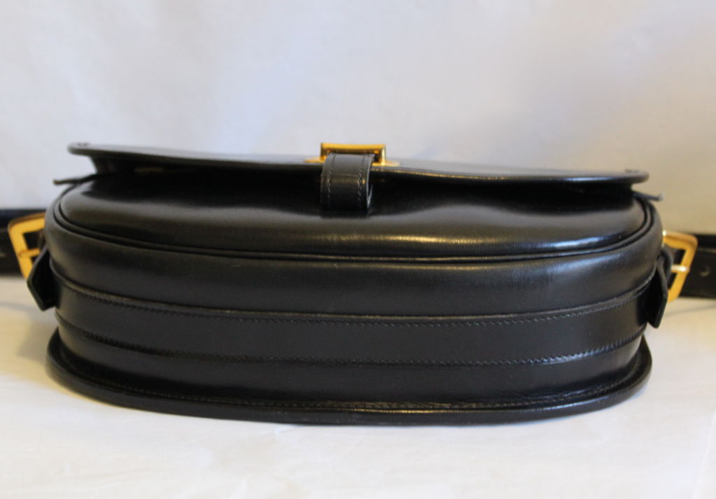 Women's 1960's HERMES black box leather bag