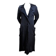 LANVIN jet black whisper weight silk trench coat