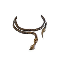 1970
s articulated snake necklace with rhinestones Vintage 1970
s articulated snake necklace with rhinestones