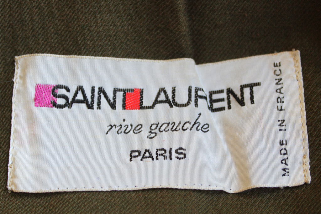 ysl khaki cotton handbag  