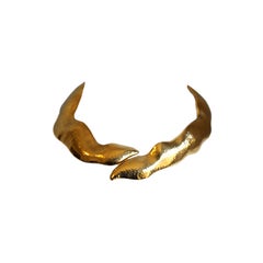 Vintage unworn YVES SAINT LAURENT hammered snake collar