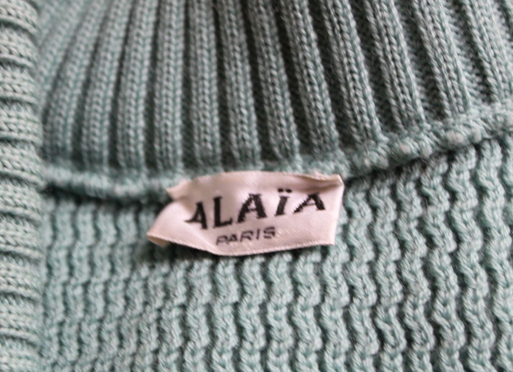 Women's early AZZEDINE ALAIA turquoise sweater jacket