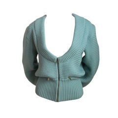 early AZZEDINE ALAIA turquoise sweater jacket