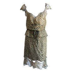 **SALE** YVES SAINT LAURENT silk printed 'lips' ensemble WAS $550 NOW $225