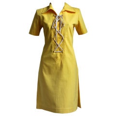 YVES SAINT LAURENT yellow safari dress 8