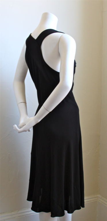 Women's AZZEDINE ALAIA black draped jersey dress with asymmetrical seams