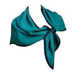 YVES SAINT LAURENT teal wrap with black trim 8