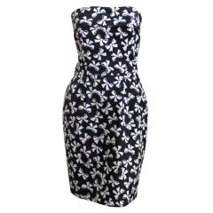 YVES SAINT LAURENT black and white 'bow' dress at 1stDibs