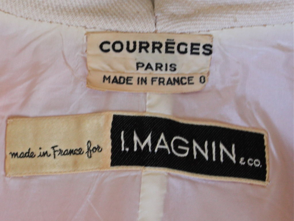 Women's 1960's COURREGES haute couture orange & cream mod dress