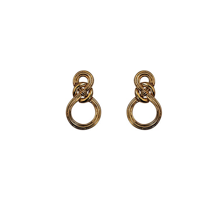 GIVENCHY large gilt earrings