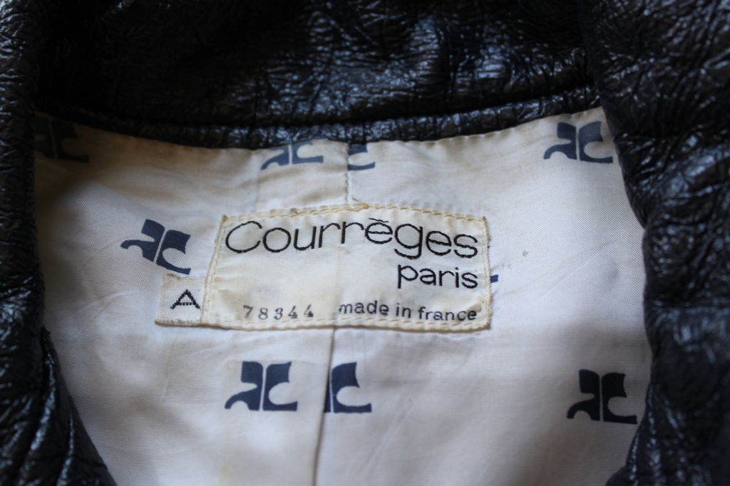 1960's COURREGES haute couture navy blue vinyl jacket 1