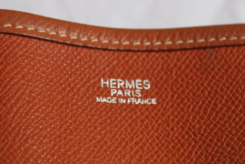 HERMES 'Evelyn' sienna bag with palladium hardware 1