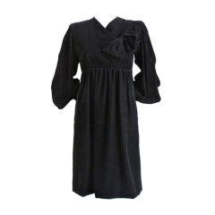 YVES SAINT LAURENT haute couture black silk velvet dress YVES SAINT LAURENT haute couture black silk velvet dress