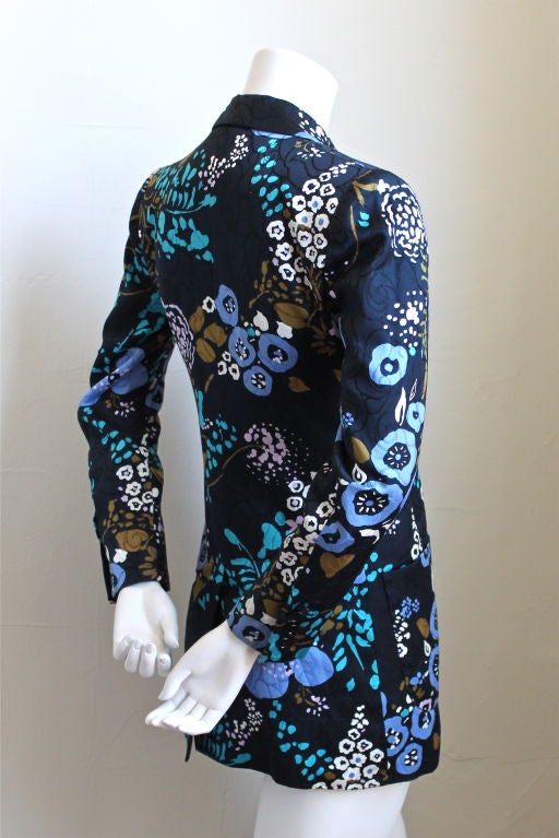 1960's YVES SAINT LAURENT floral jacquard pea jacket