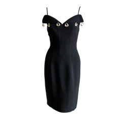 THIERRY MUGLER black dress with silver accents THIERRY MUGLER black dress with silver accents