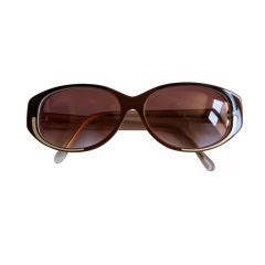 Retro unworn BALENCIAGA brown sunglasses with black and cream accents