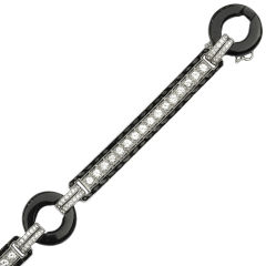 Art Deco Onyx 
Diamond Bracelet