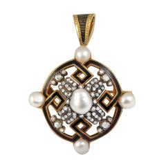 Victorian Diamond and Pearl Pendant/Brooch