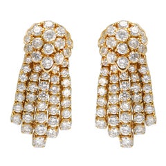 FRED PARIS  DIAMOND gold FRINGE EARCLIPS