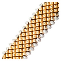 ALETTO BROS. Gold & Diamond "Quilted" Strap Bracelet