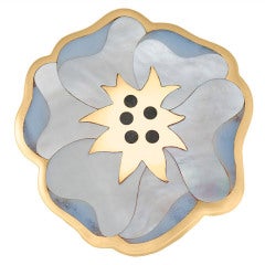 TIFFANY Mother of Pearl & Chalcedony Brooch