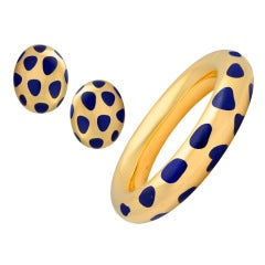 TIFFANY & CO. Lapis Bangle & Earclip Suite