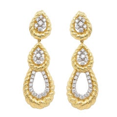 DAVID WEBB Diamond 
Gold Day/Night Earpendants