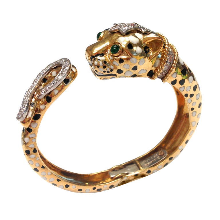 David Webb Leopard Bangle