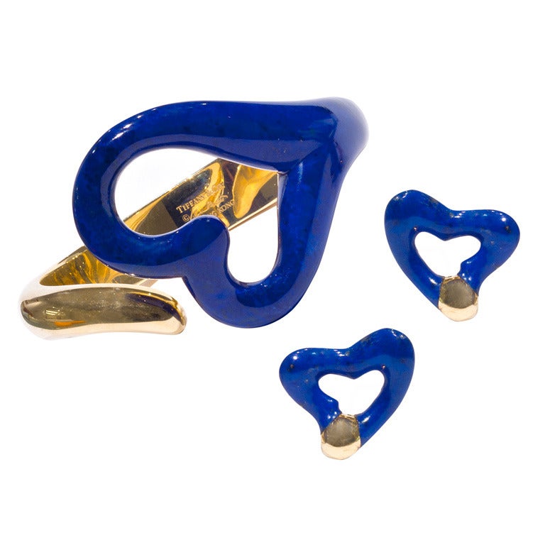 Lapis Cuff and Earring Suite by Elsa Peretti for Tiffany and Co. at 1stdibs