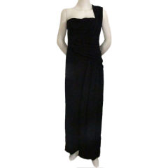 Vintage Mme. Gres Boutique Black One Shoulder Evening Dress