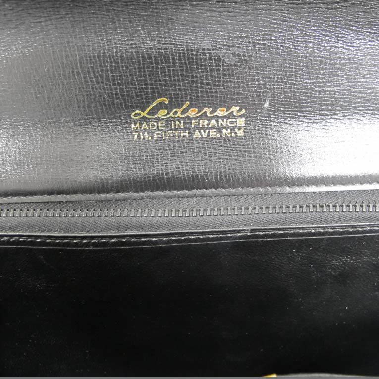 Lederer Black Lizard Skin Leather Top Handle Bag For Sale 3