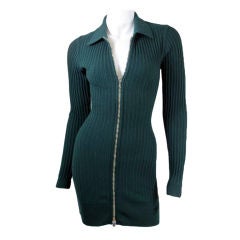 Alaïa Evergreen Knit Mini Sweater Dress XS