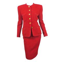 Chanel Vintage Lipstick Red Couture Suit