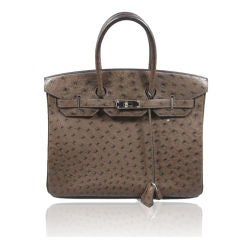Hermes 35 cm Beautiful Brown Ostrich