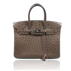 Hermes 35 cm  Beautiful Brown Ostrich