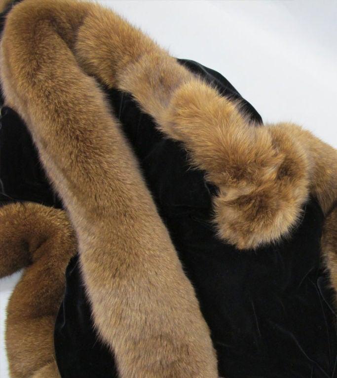 Halston Fox Fur Black Velvet Cape Owned By Martha Graham 4